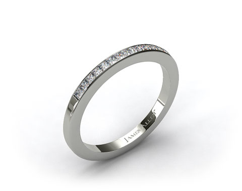 14k White Gold 1.9mm, 15 Stone, 0.24ctw Matching Channel Set Wedding Band